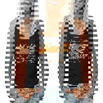 Big Back Energy Thanksgiving Turkey Pumpkin Pie Fall Retro Women Tank Top | Mazezy