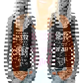 Big Sister Of The Birthday Girl Matching Pink Coquette Bow Women Tank Top - Monsterry