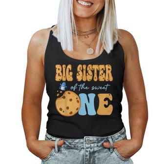 Big Sister Of The Sweet One Cookies And Milk Birthday Party Women Tank Top - Thegiftio UK