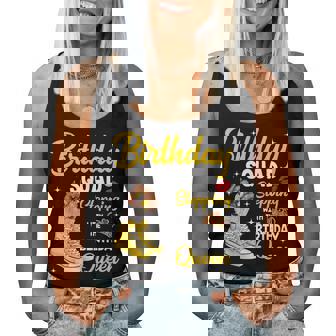 Birthday Squad Stepping With The Birthday Queen Shoes Nails Women Tank Top - Thegiftio