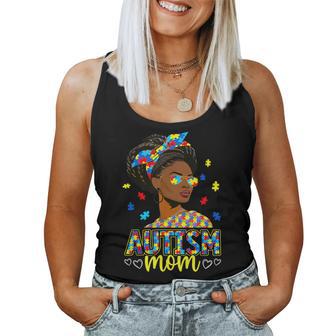 Black Afro Autism Mom American Autism Awareness Month Women Tank Top - Thegiftio UK