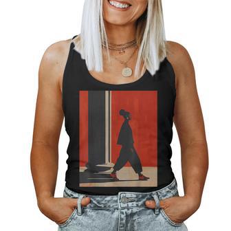 Black Girl Walking Afro Style Sneaker Fashion Women Tank Top | Seseable UK