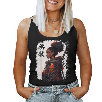 Black Samurai Girl Anime Warrior Afro African Pride Women Tank Top | Seseable UK