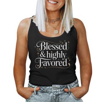 Blessed Highly Christian Favored Inspirational Quote Women Tank Top - Monsterry