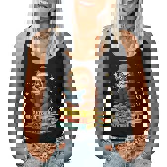 Book Lover Sloth Reading Bookish Library Read Books Be Kind Women Tank Top | Seseable FR