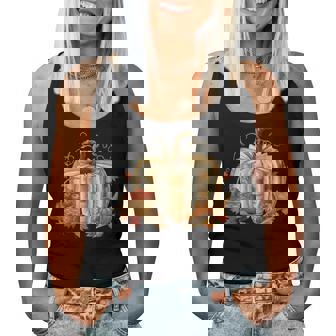 Book Pumpkin Fall Reading Thanksgiving Teacher Librarian Women Tank Top - Thegiftio