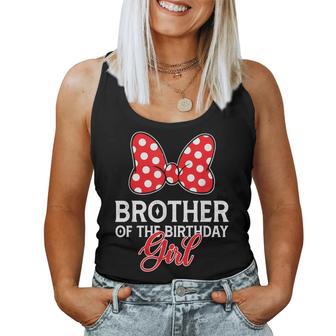 Brother Of The Birthday Girl Cute Pink Bow Family Matching Women Tank Top - Thegiftio UK