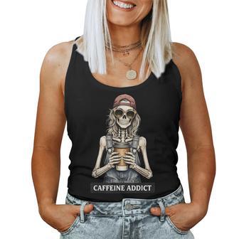 Caffeine Addict Taza De Café Con Diseño De Esqueleto Para Camiseta sin mangas para mujer - Regaloses