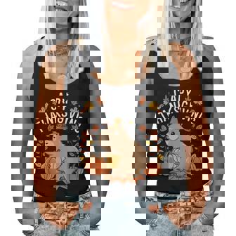 Capy Thanksgiving Capybara Thanksgiving Fall Women Tank Top | Mazezy