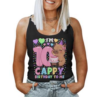 Capybara Birthday Kawaii Girl Capybara 10Th Birthday Women Tank Top - Thegiftio