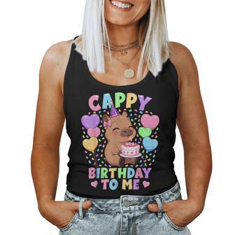 Capybara Birthday Kawaii Girl Cappy Birthday To Me Women Tank Top - Thegiftio UK