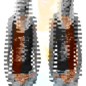 Cat Drinking Iced Coffee Animal Meme For Women Women Tank Top | Seseable CA