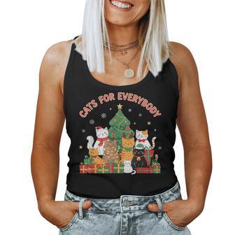 Cats For Everybody Christmas Cat Xmas Santa Women Tank Top - Monsterry