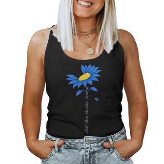Child Abuse Prevention Child Abuse Awareness Sunflower Blue Women Tank Top - Monsterry