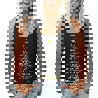 Christian Christmas Bible Verse Names Of Jesus Tree Shaped Women Tank Top - Thegiftio