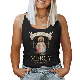 Christian Divine Mercy Jesus I Trust In You Prayer Women Tank Top - Seseable