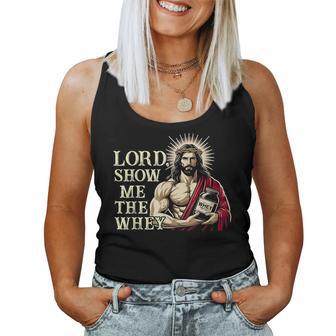 Christian Workout Fitness Jesus Muscle Lord Show Me The Whey Women Tank Top - Thegiftio UK