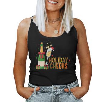 Christmas Holiday Cheers Christmas Champagne Drink Lover Women Tank Top - Thegiftio UK