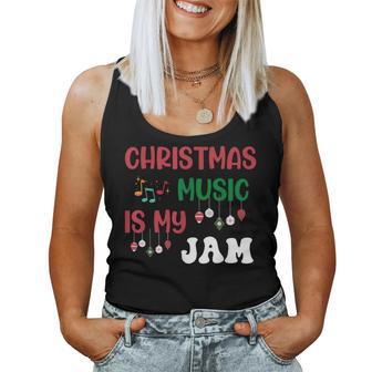 Christmas Music Is My Jam Music Notes Teacher Musicians Women Tank Top - Thegiftio