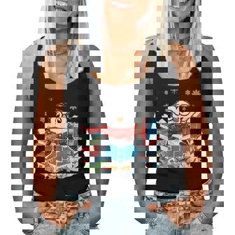 Christmas A Penguin Reading Book Snowflake Cocoa Hot Teacher Women Tank Top - Thegiftio