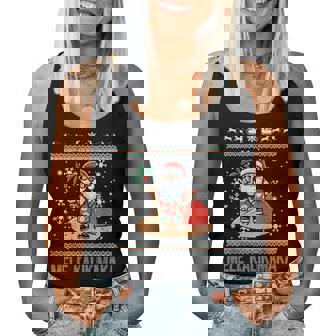 Christmas Santa Hawaii Mele Kalikimaka Ugly Xmas Women Women Tank Top | Seseable CA