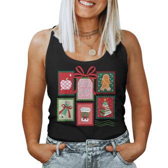 Christmas Teacher Stamps Women Tank Top - Thegiftio UK
