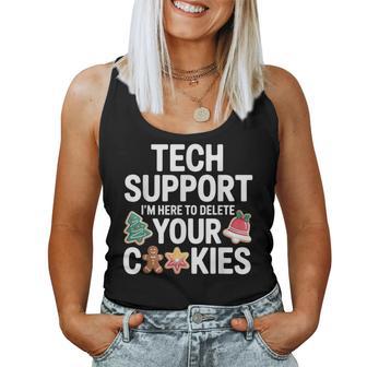 Christmas Tech-Support Here To Delete Cookies Xmas Women Women Tank Top - Thegiftio UK