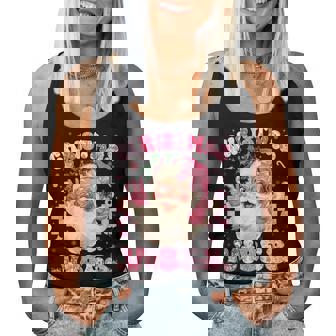 Christmas Vibe Cute Pink Santa Christmas Xmas Girl Women Tank Top - Monsterry