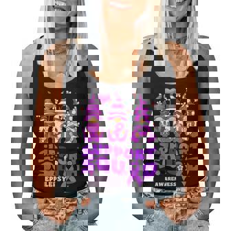 Cinta De Gnomo De Concienciaobre La Epilepsia Deupportquad Flower Groovy Cuello Camiseta sin mangas para mujer - Regaloses