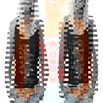 Classic Whimsical Queen Of Hearts Sunglasses Playing Card Women Tank Top - Monsterry