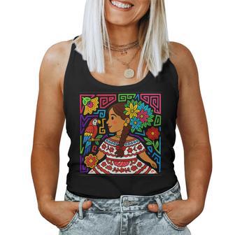 Colorful Pollera Girl Mola Inspired Panama Women Tank Top | Seseable FR