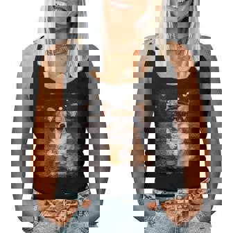 Corgi Drinking Iced Coffee Lover Humor Meme Women Tank Top | Seseable CA