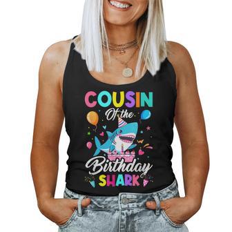Cousin Of The Shark Birthday Boy Girl Party Family Group Women Tank Top | Mazezy