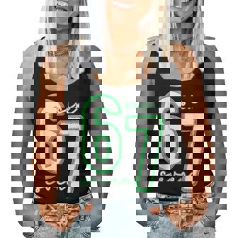 Cute 67 Meme Preppy Aesthetic Green Crochet Knit Girls Women Tank Top | Mazezy