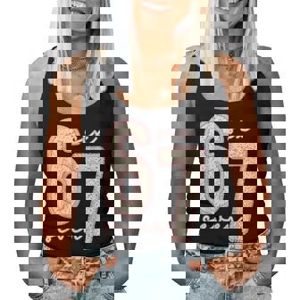 Cute 67 Meme Preppy Aesthetic Pink Crochet Knit Girls Women Tank Top | Mazezy