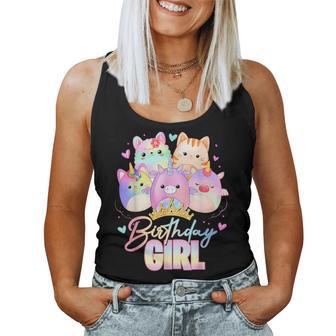 Cute Birthday Girl Squish Squad Birthday Party Costume Women Tank Top | Mazezy