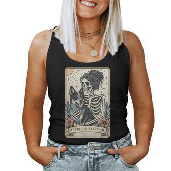 Cute Blue Heeler Dog Mom Tarot Card Skeleton Mama Dog Pet Women Tank Top - Thegiftio UK