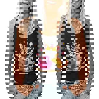 Cute Cat With Sunglasses Cat Playing Bowling For Women Women Tank Top - Monsterry