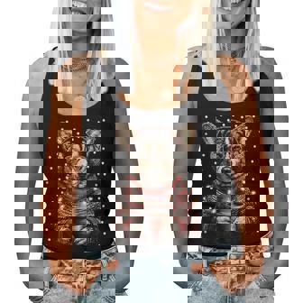 Cute Corgi In Glasses Christmas Lights Coffee Winter Dog Women Tank Top - Thegiftio