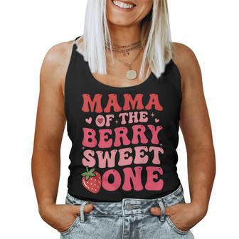 Cute Mama Of The Berry Sweet One Strawberry First Birthday Women Tank Top - Thegiftio UK