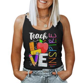 Cute Teach Love And Inspire Teacher Women Tank Top | Seseable FR