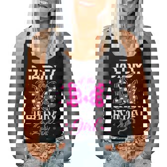 Daddy Of The Birthday Girl Cute Pink Bow Family Matching Women Tank Top | Mazezy