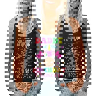 Daddy Of The Birthday Girl Princess Afro Melanin Unicorn Women Tank Top - Thegiftio