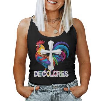 Decolores Cursillo Rainbow Rooster Catholic Women Tank Top - Thegiftio UK