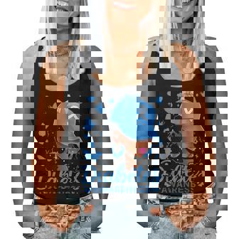 Diabetes Awareness Month Black Blue Ribbon Support Women Tank Top | Mazezy