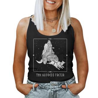 Diosaikinga Freyja Gato Carro Tarot Nórdico Pagano Freya In Mangas Camiseta sin mangas para mujer - Regaloses