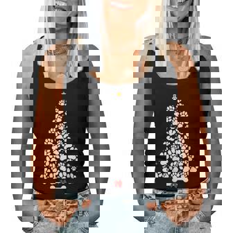 Dog Paw Christmas Tree Pet Dog Puppy Lover Xmas Women Tank Top - Thegiftio