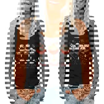 Drink Drank Drunk Snowman Wine Glasses Christmas Wine Lover Women Tank Top - Monsterry