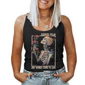 Dry Bones Come To Life Skeleton Floral Ezekiel 37 Women Tank Top | Seseable CA