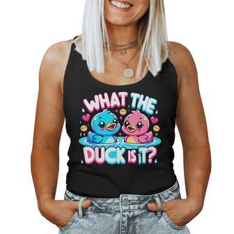 What The Duck Is It Baby Gender Reveal Party Women Tank Top - Thegiftio UK